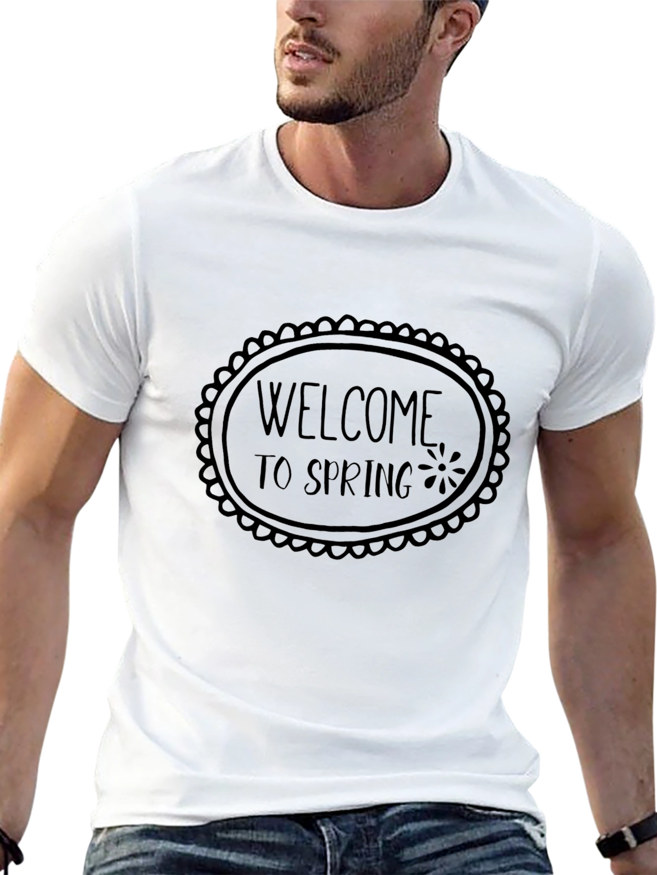Welcome to Spring Black Graphic Tee