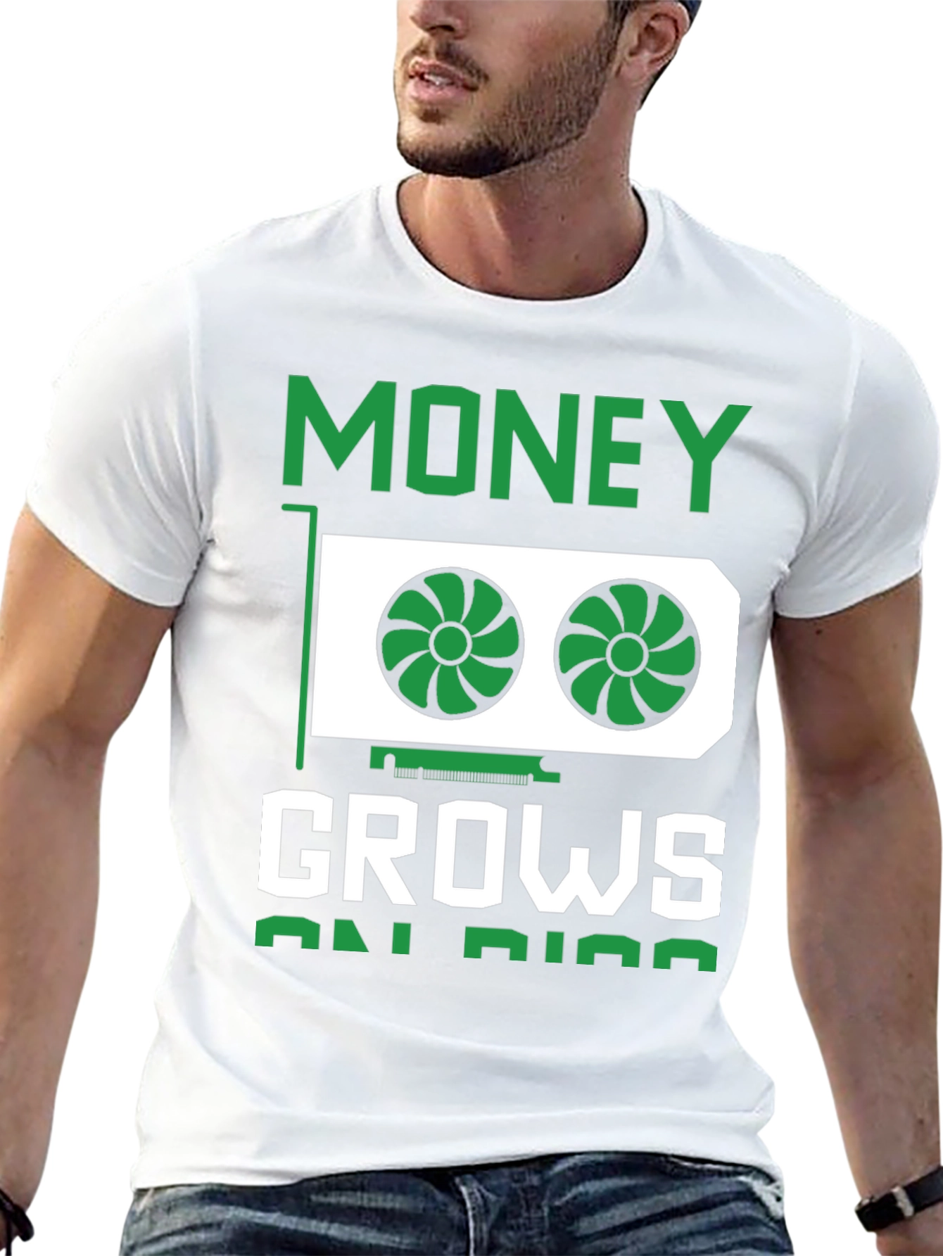 Money Grows On Rigs Black Graphic T-Shirt