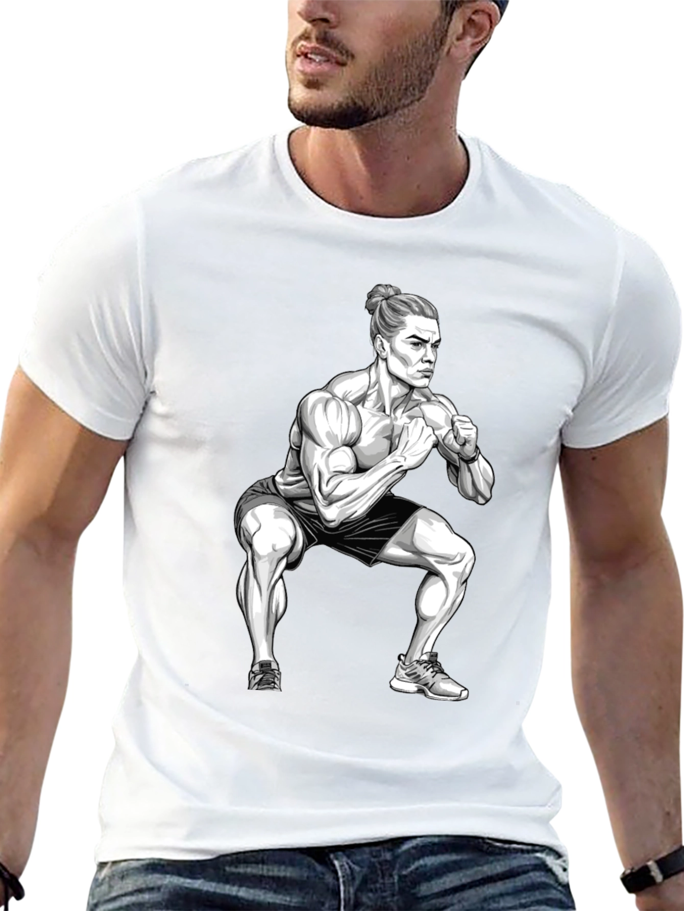 Fitness Squat Graphic T-Shirt - Gym Workout Tee