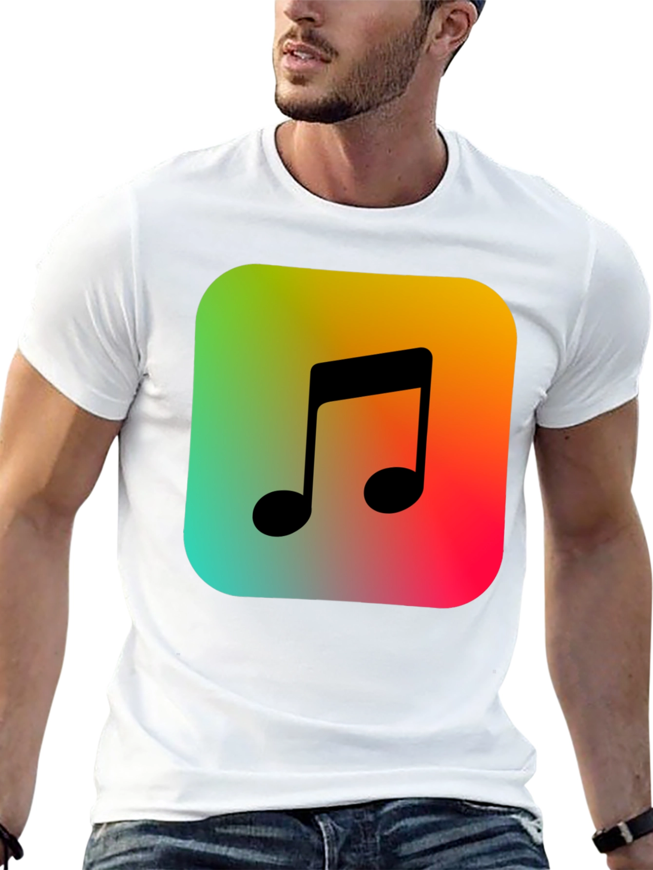 Musical Note Graphic Tee - Trendy Music Lover T-Shirt