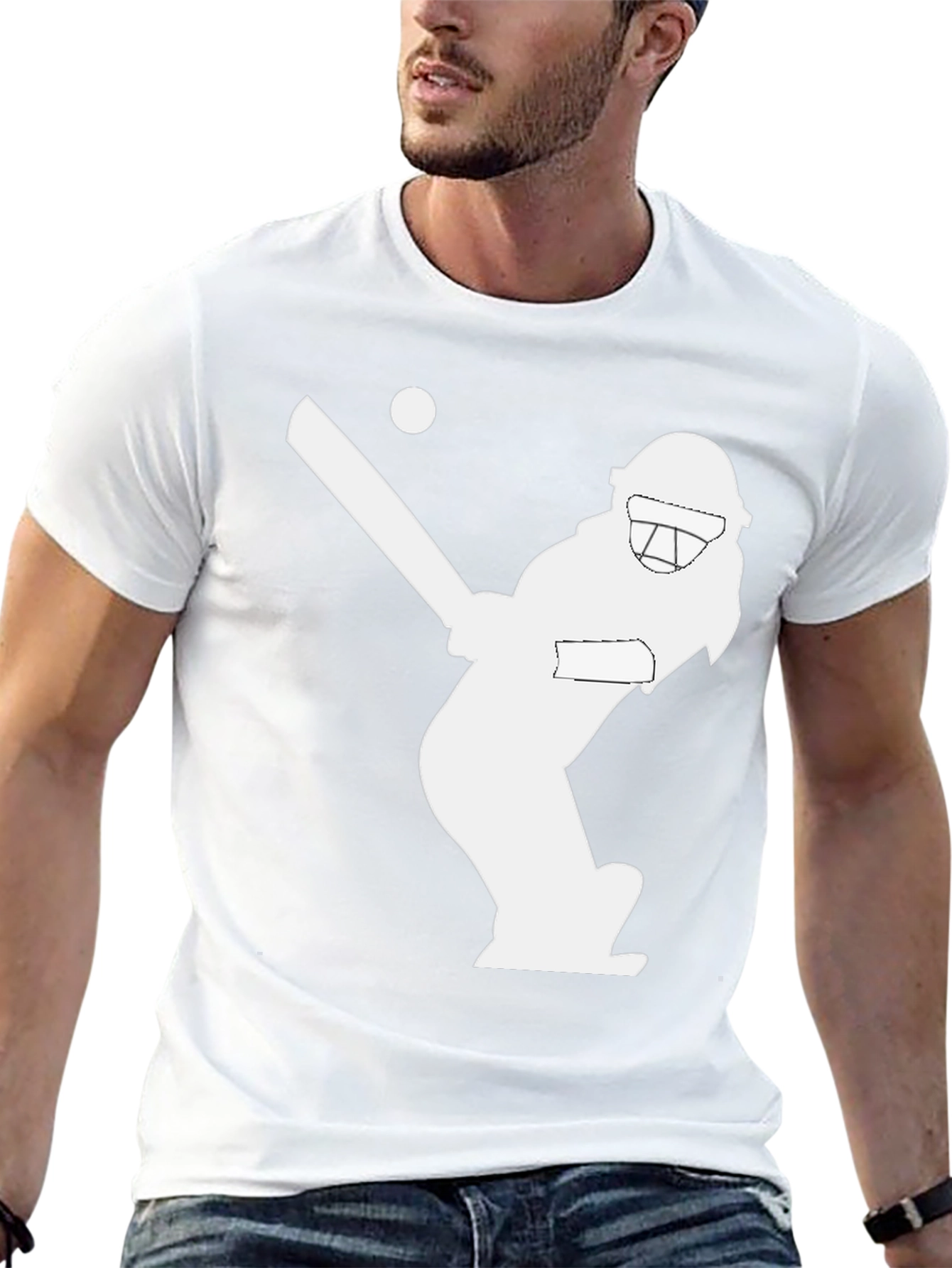 Cricket Player Graphic T-Shirt - Stylish Black Tee