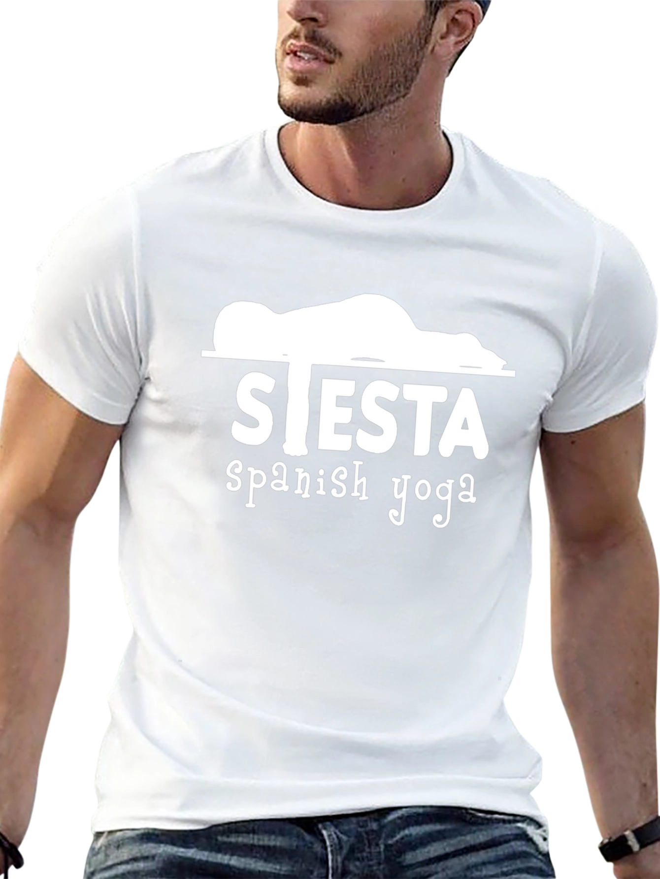 Siesta Spanish Yoga Graphic Tee - Funny Relax T-Shirt