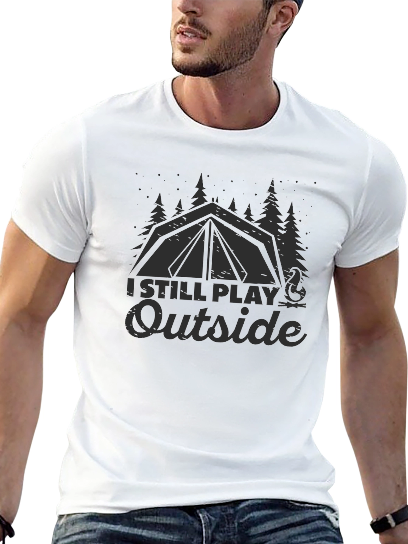 I Still Play Outside Camping Graphic Tee