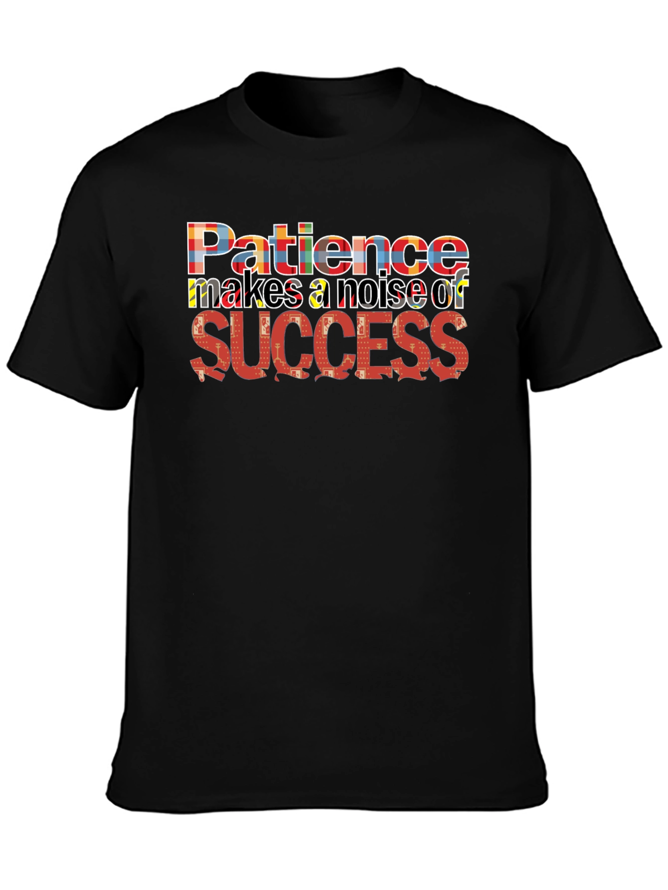 Patience Success Graphic Black T-Shirt