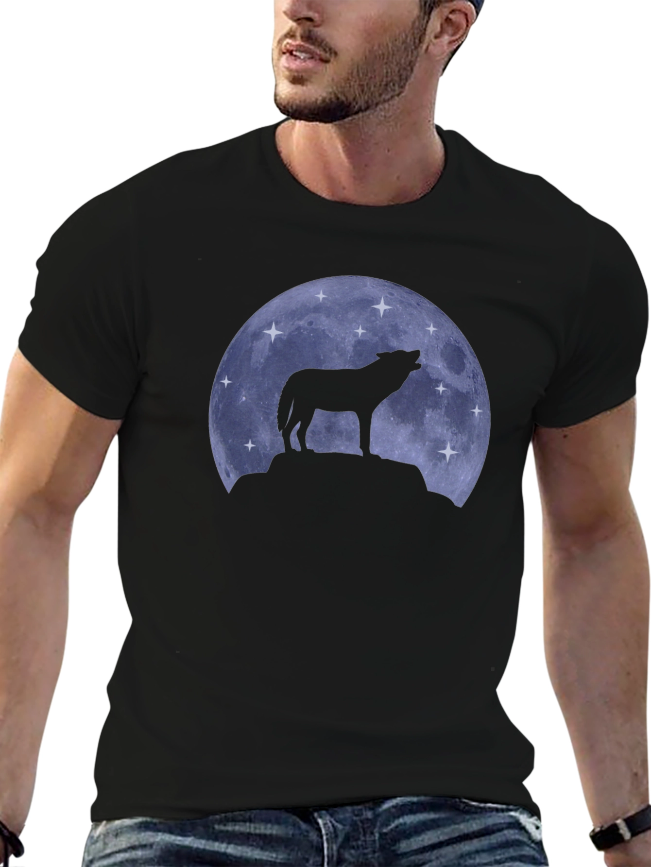 Wolf Howling at Moon T-Shirt