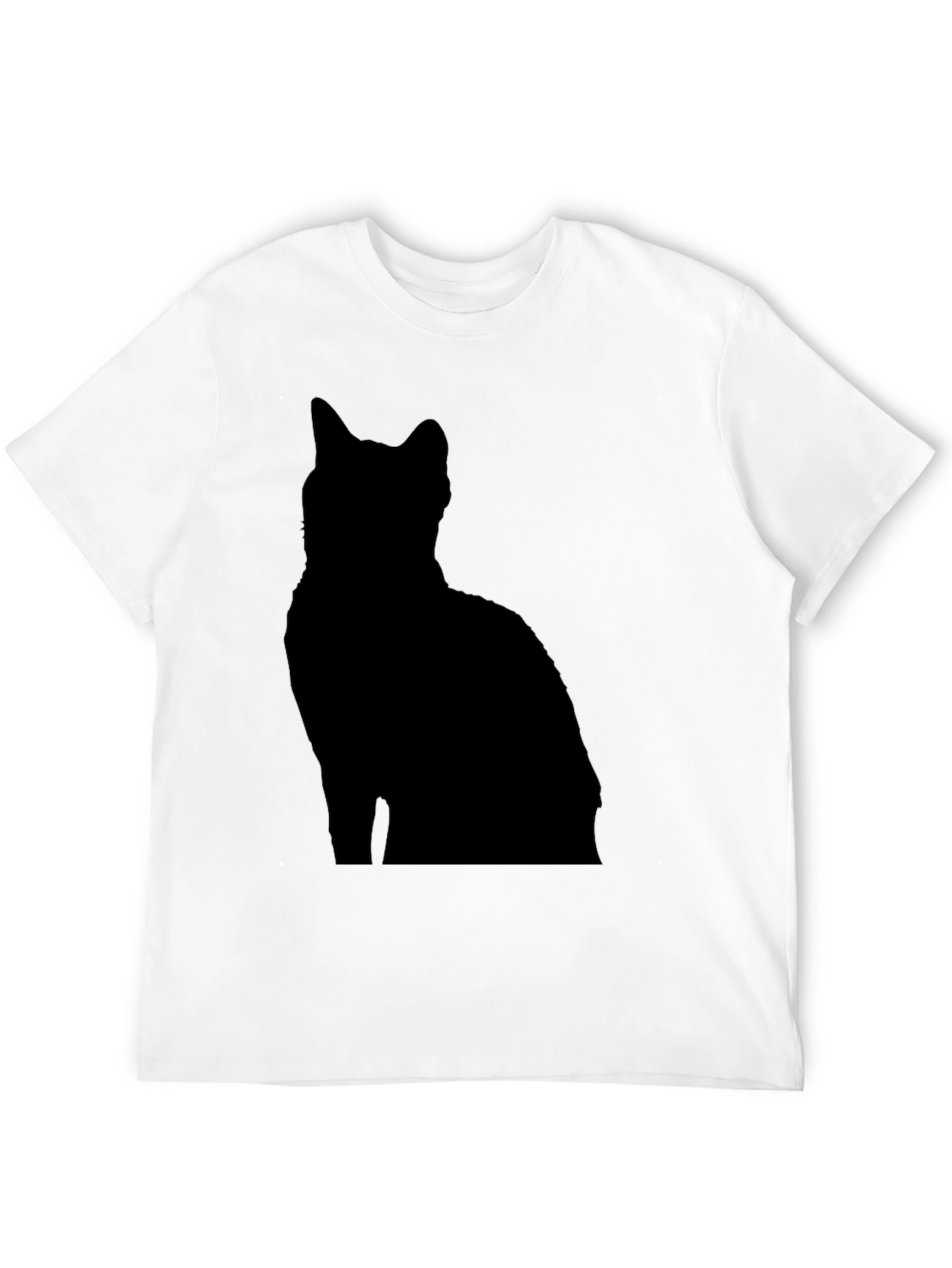 Mens Black Cat Silhouette Graphic Tee