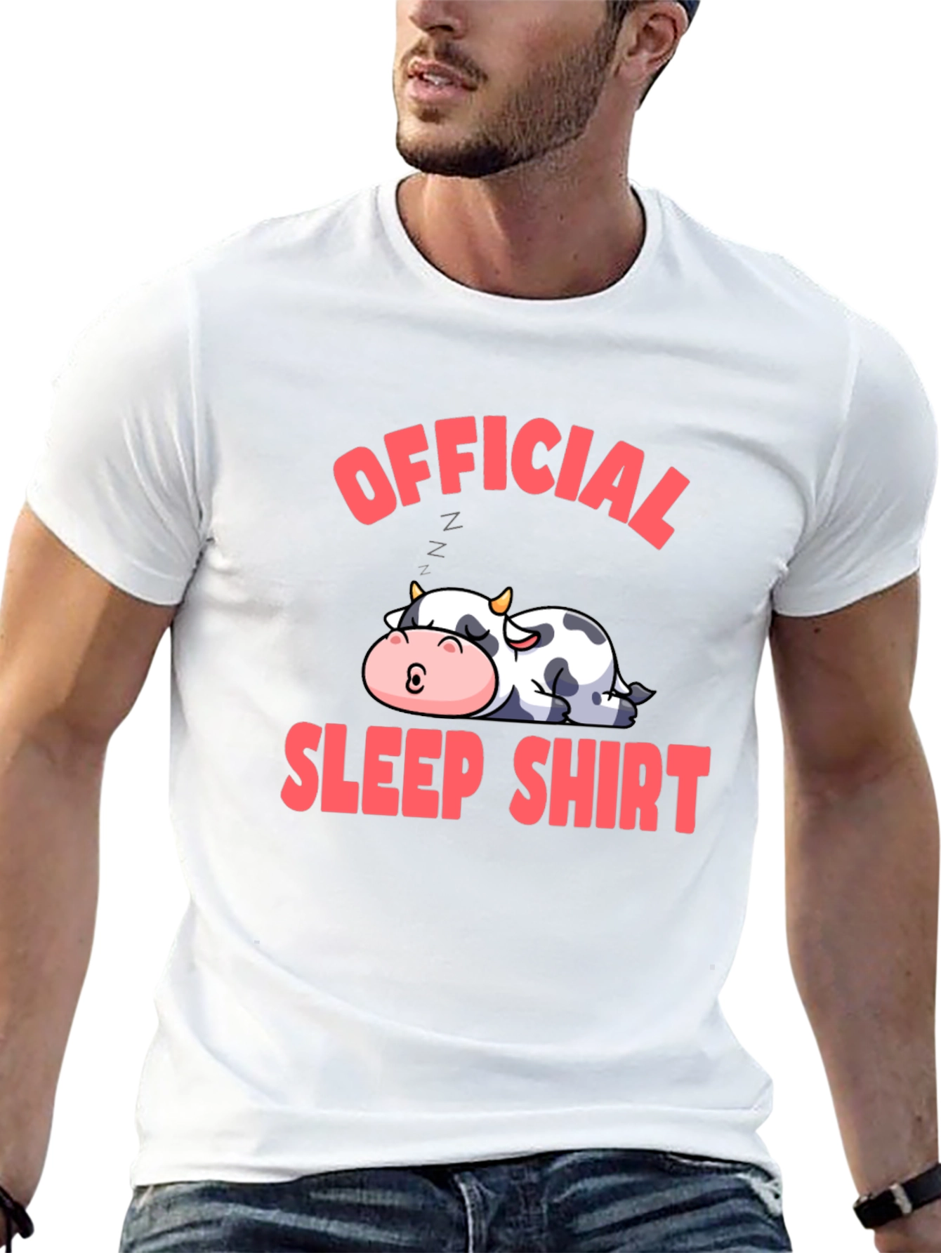 Official Sleep Shirt Cow Graphic Tee