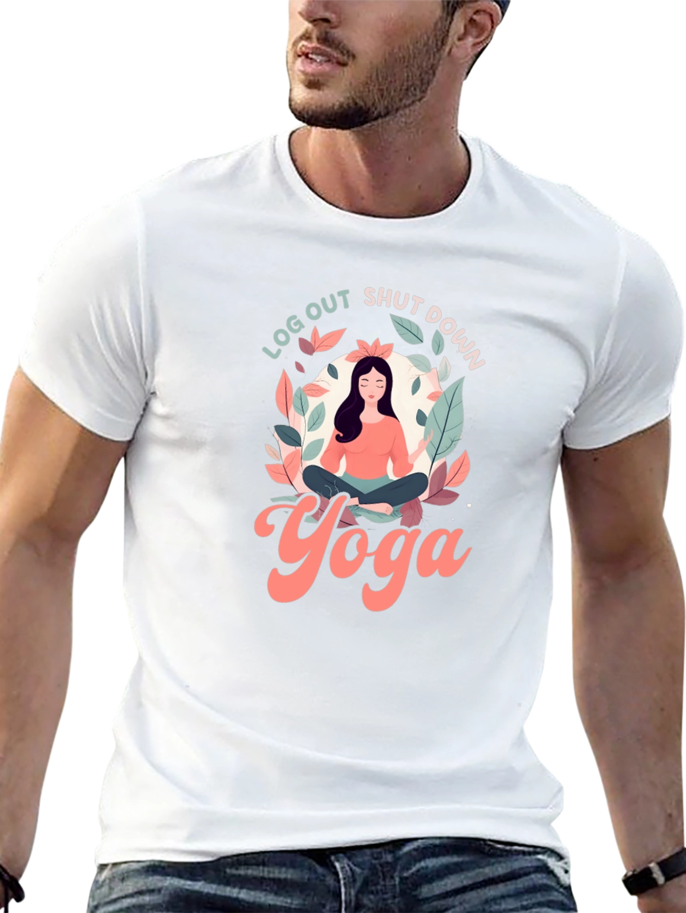 Log Out Shut Down Yoga T-Shirt