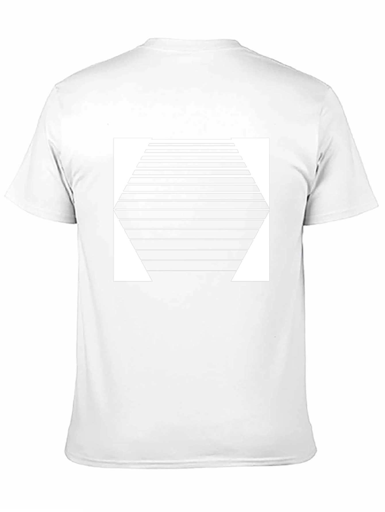 Geometric Hexagon Striped Graphic Tee - Modern Design