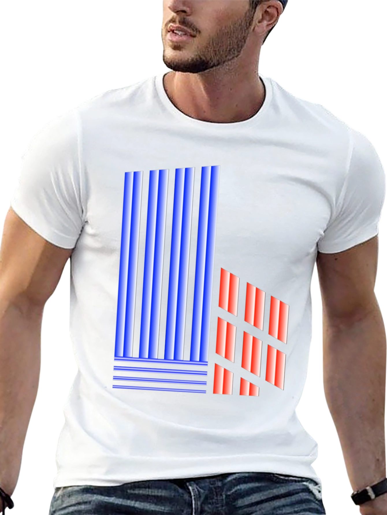 Abstract Geometric Graphic Print Black T-Shirt