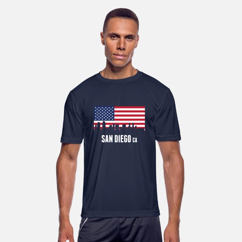 American Flag San Diego Skyline