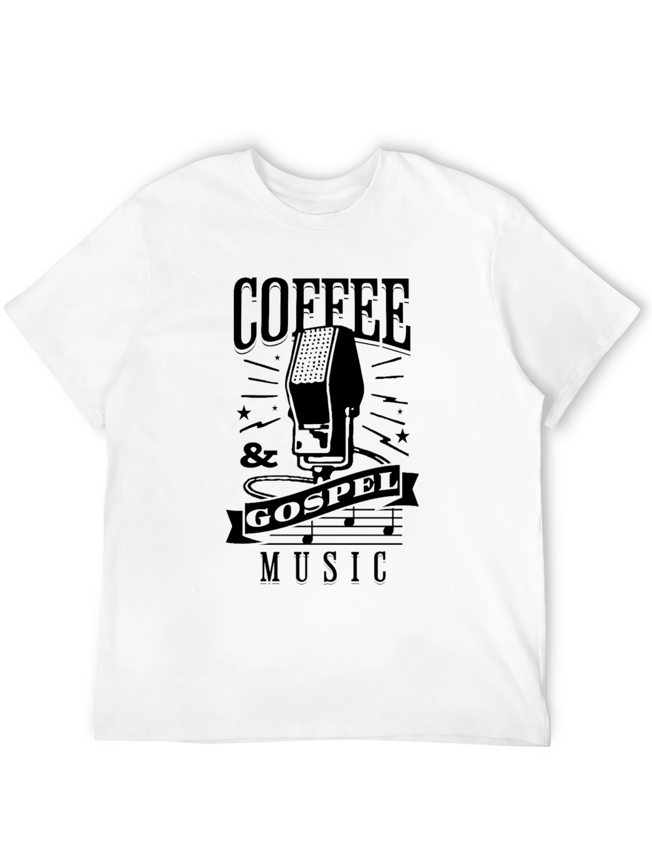 Coffee & Gospel Music Black Graphic Tee