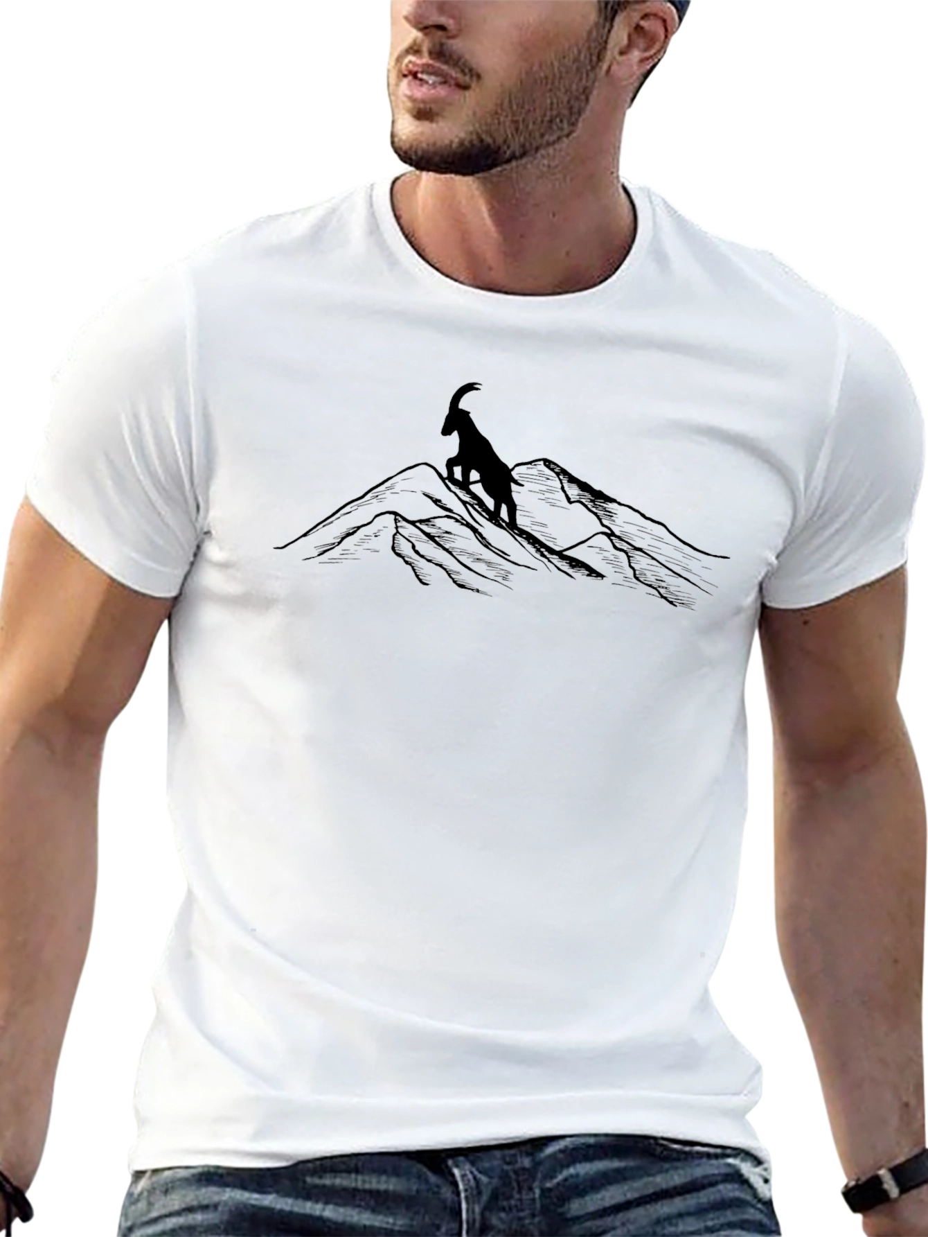 Mountain Goat Graphic Tee - Black