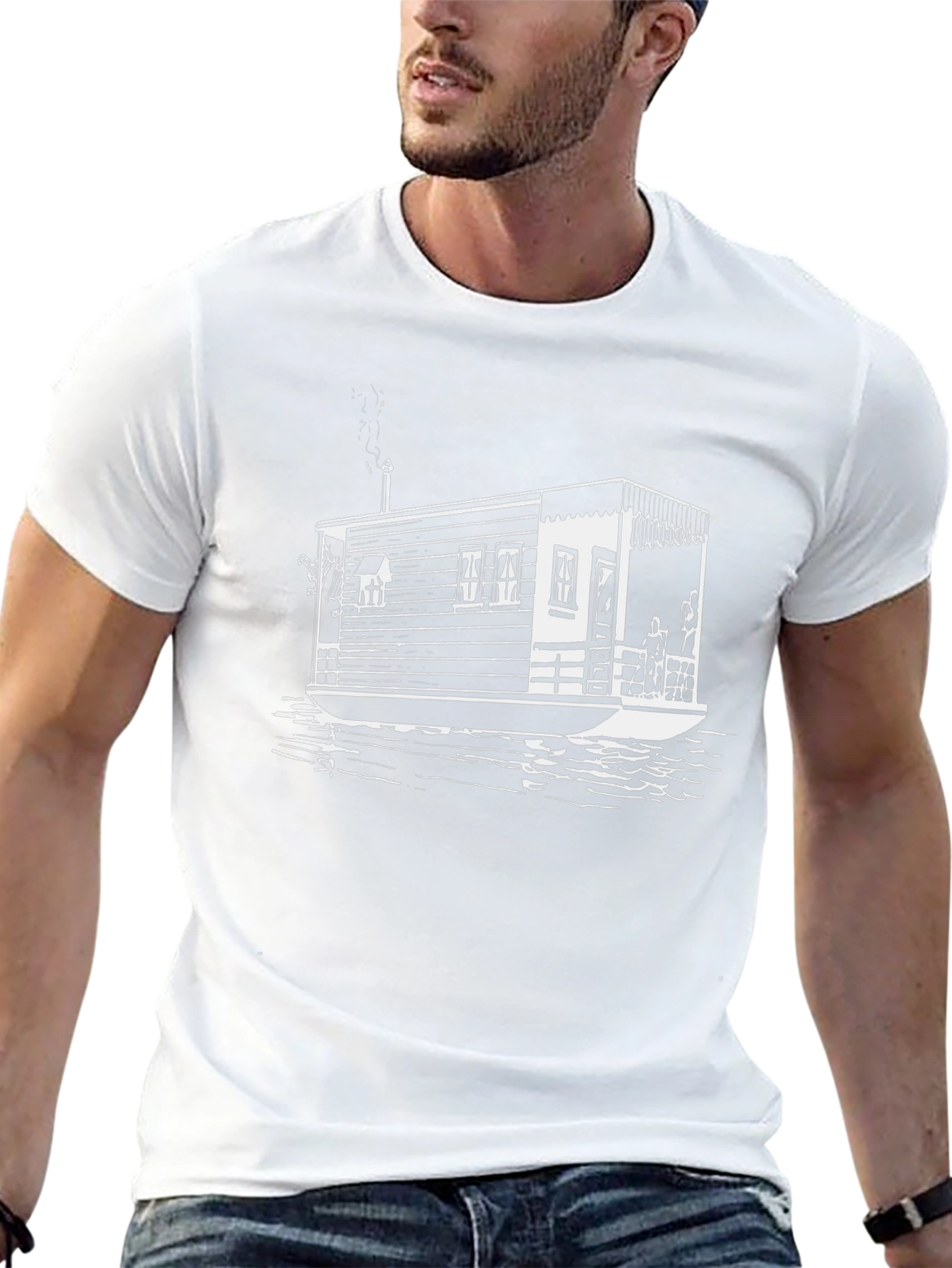 Black Houseboat T-Shirt - Nautical Style