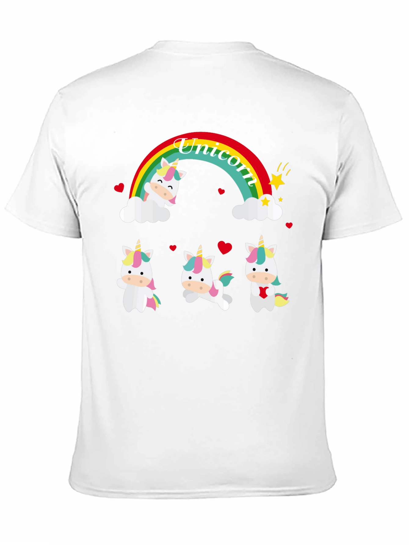 Unicorn Rainbow Graphic Tee - Black