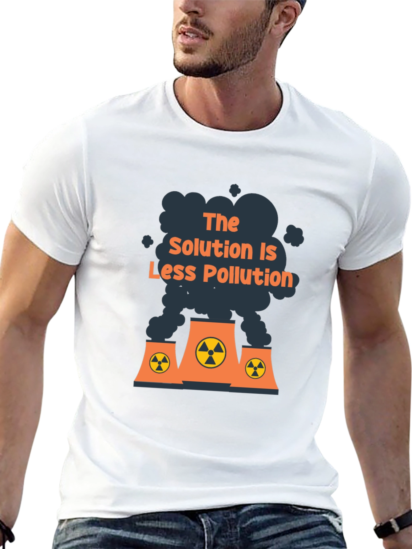Eco-Friendly Slogan T-Shirt - Less Pollution