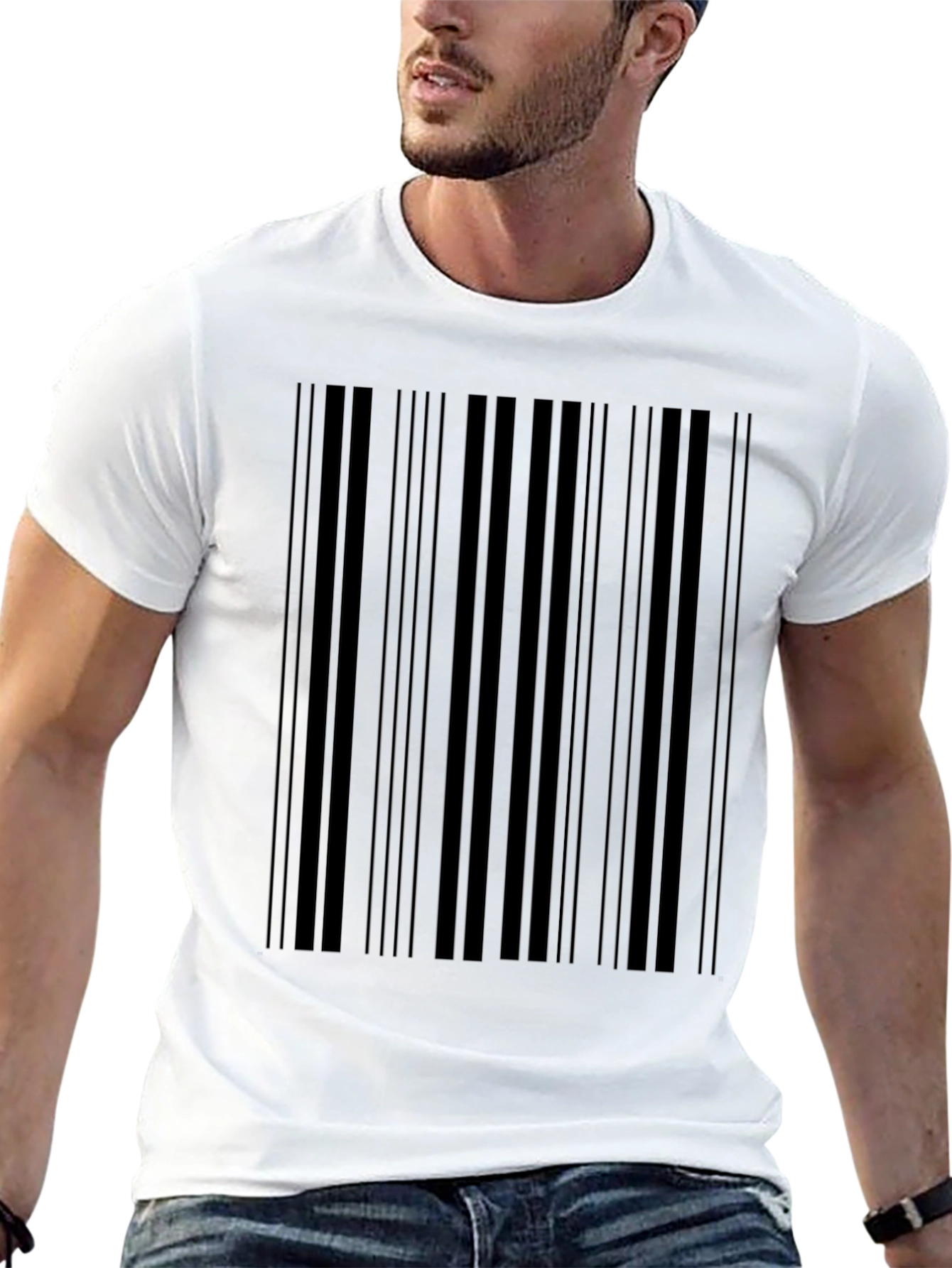 Modern Striped Black T-Shirt