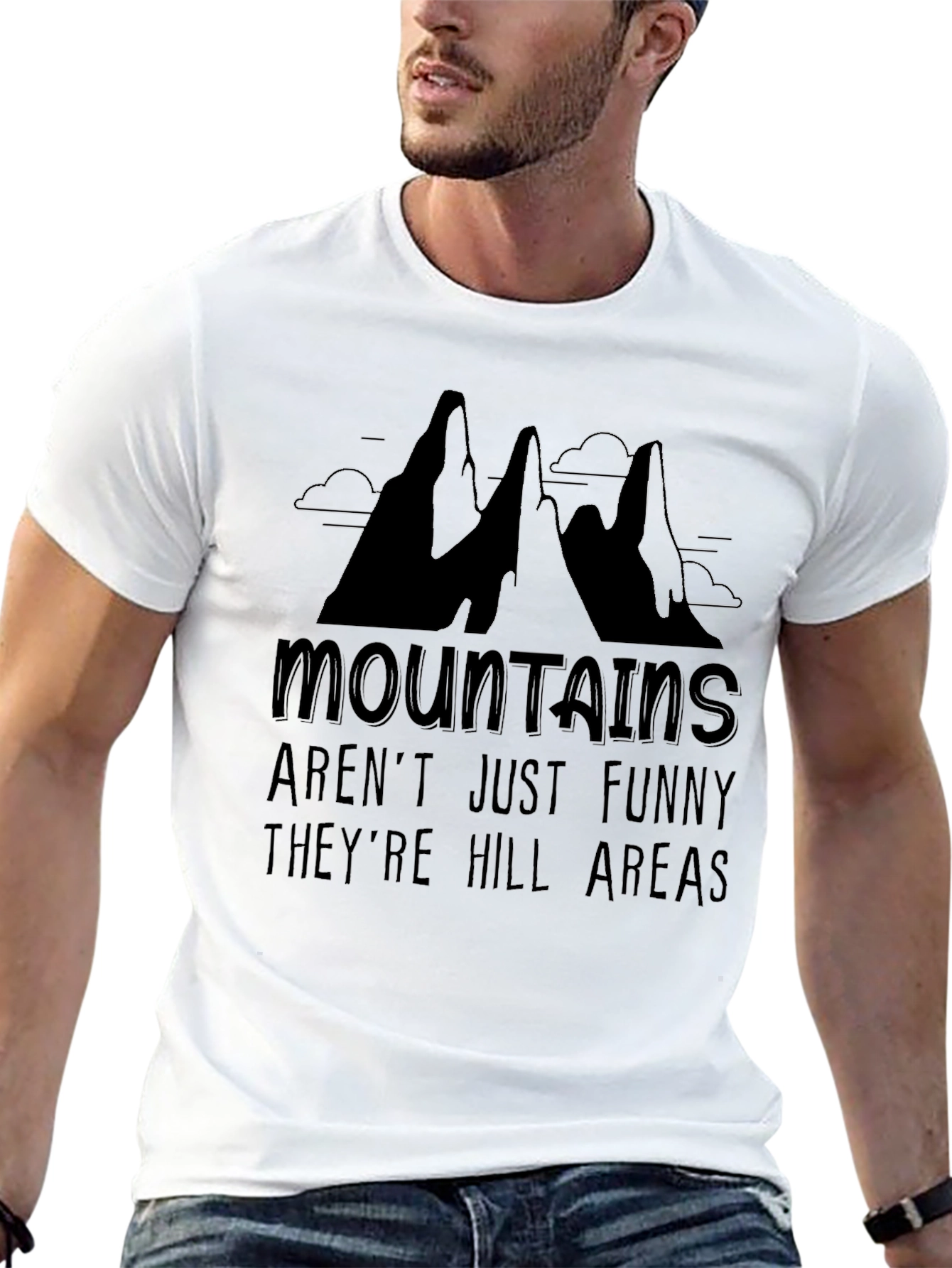 Mountains Funny Hill Areas Mens Black T-Shirt