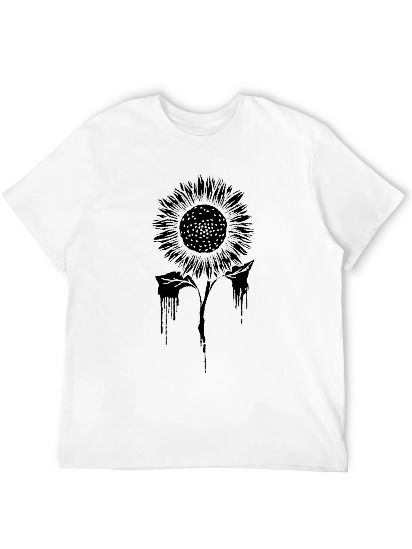Black Sunflower Graphic Print T-Shirt