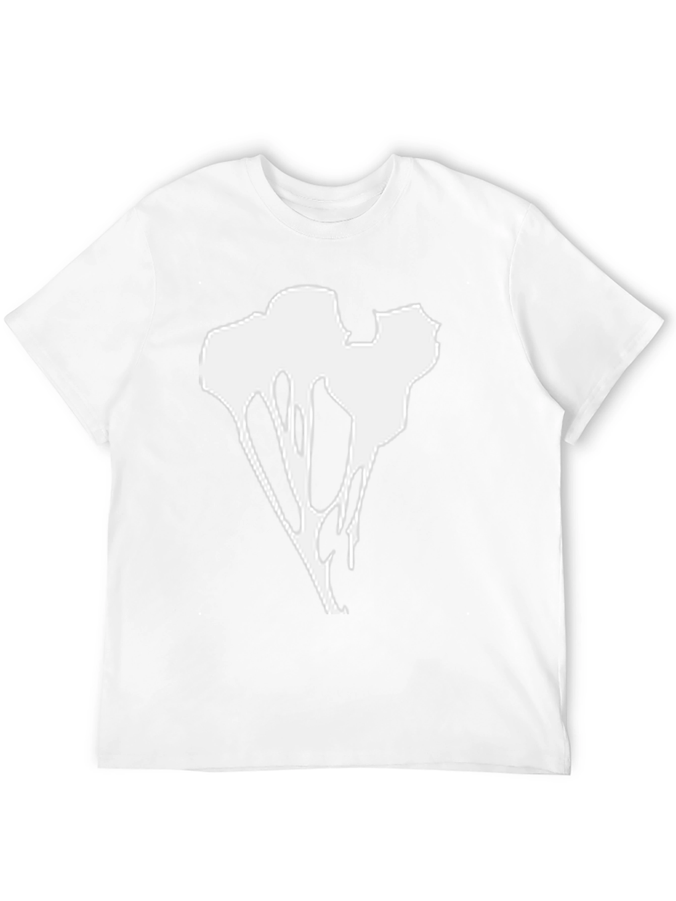 Abstract Graphic Tee - Black Cotton Blend Casual Wear