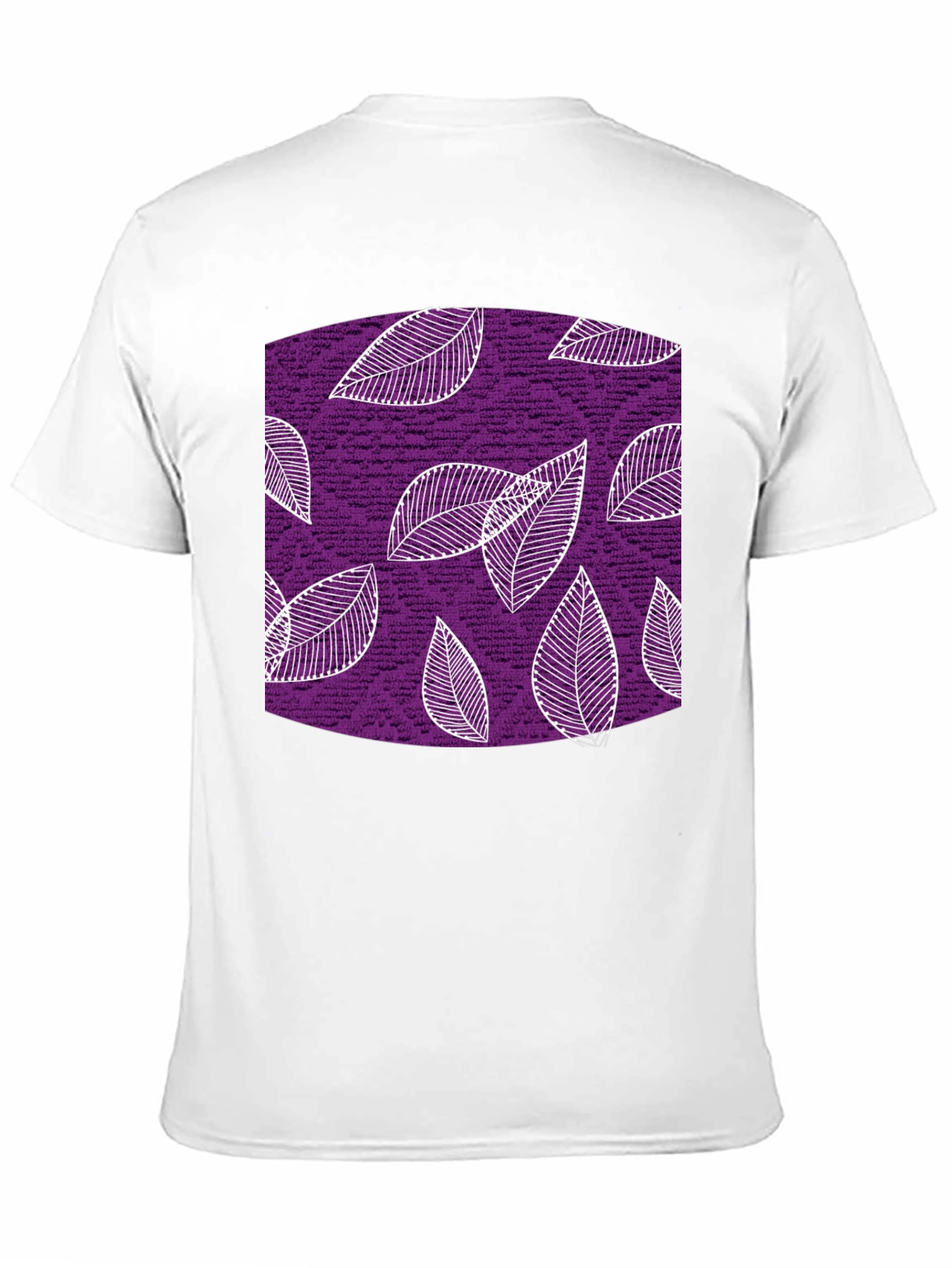 Leaf Pattern Black T-Shirt
