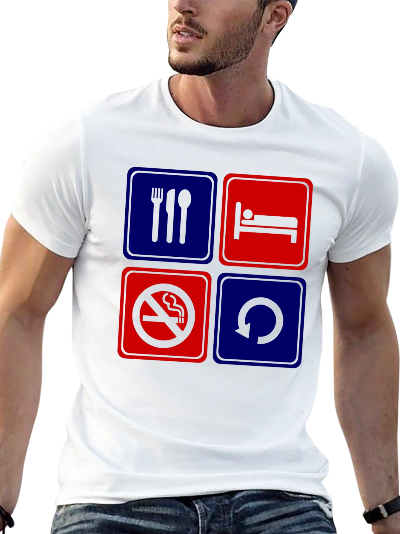 Eat Sleep Repeat Graphic T-Shirt