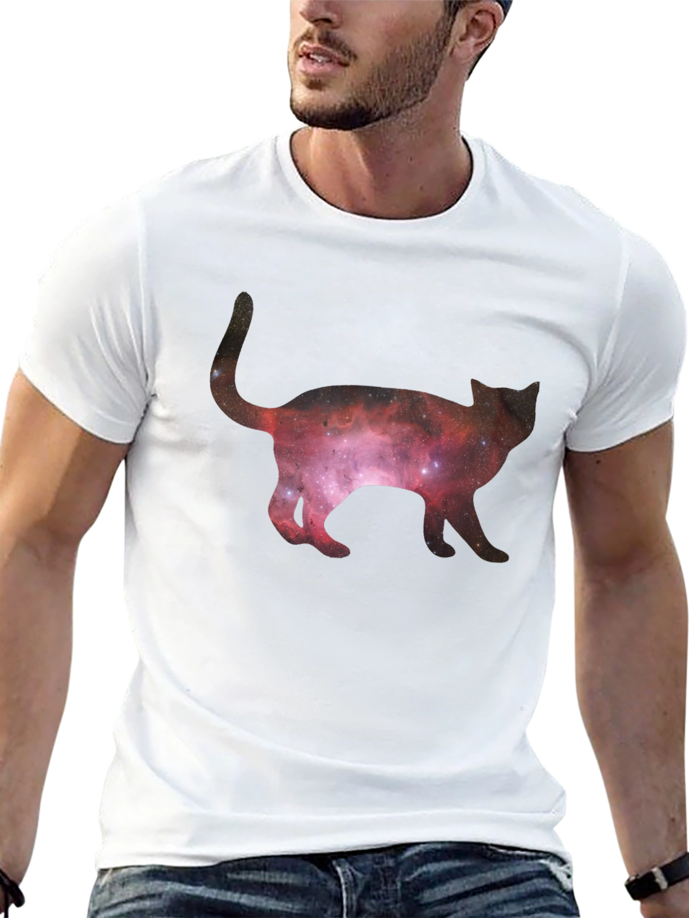 Galaxy Cat Black T-Shirt