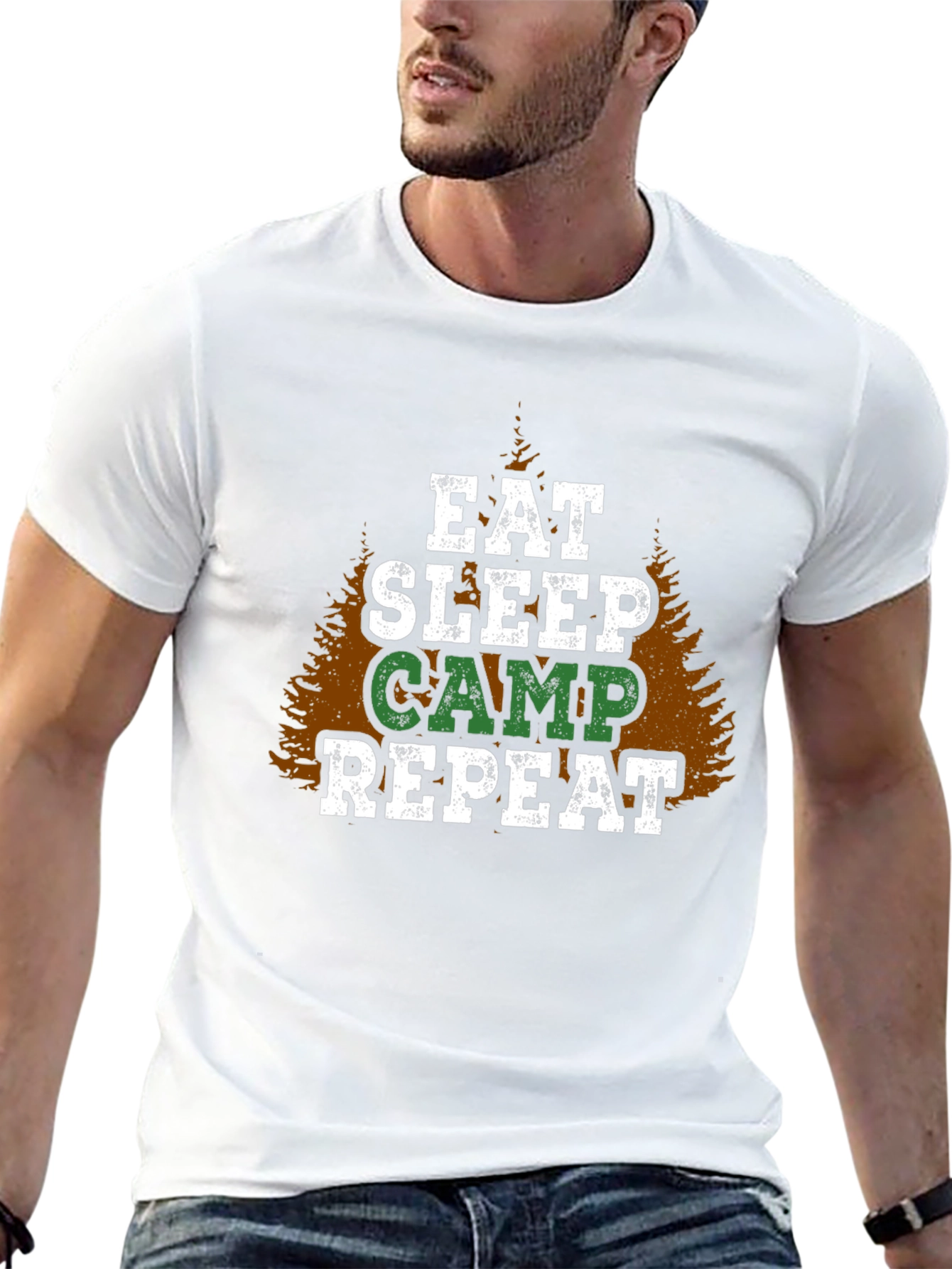 Eat Sleep Camp Repeat Graphic T-Shirt