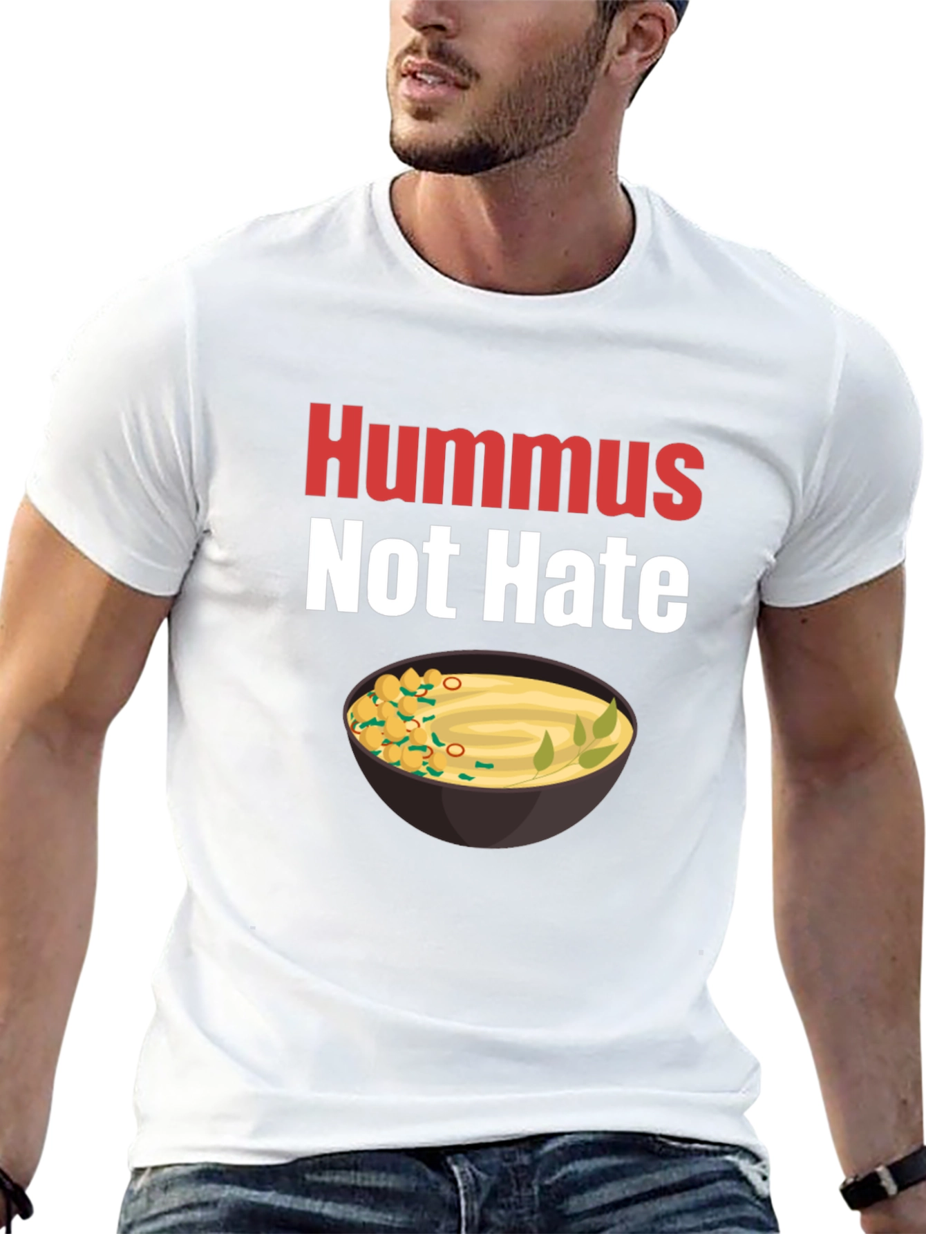 Hummus Not Hate T-Shirt - Unisex Cotton Tee