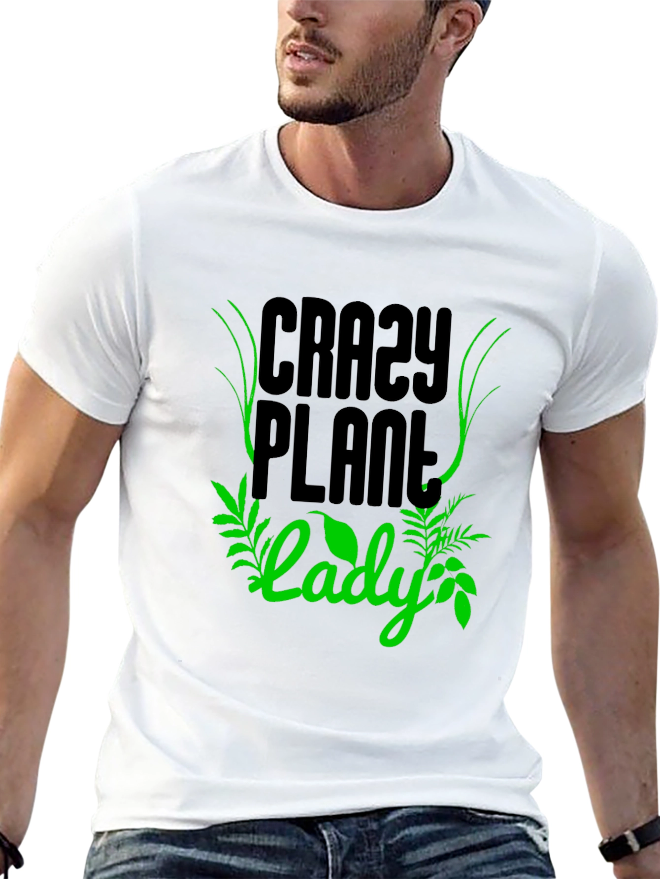Crazy Plant Lady Graphic T-Shirt - Black Cotton Tee