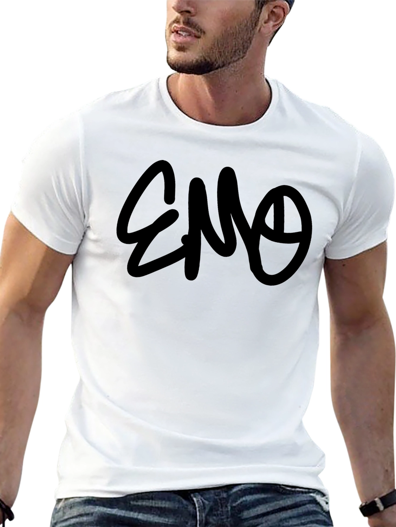 Emo Graphic T-Shirt - Black - Casual Style