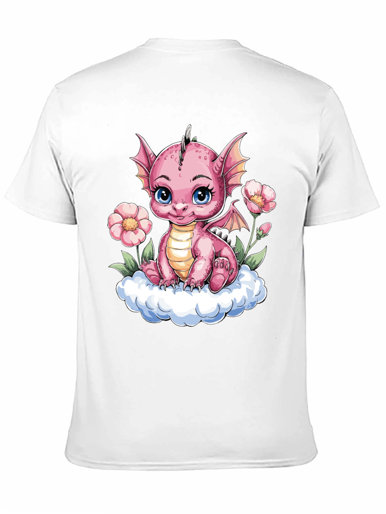 Cute Dragon T-Shirt - Pink Dragon on Cloud