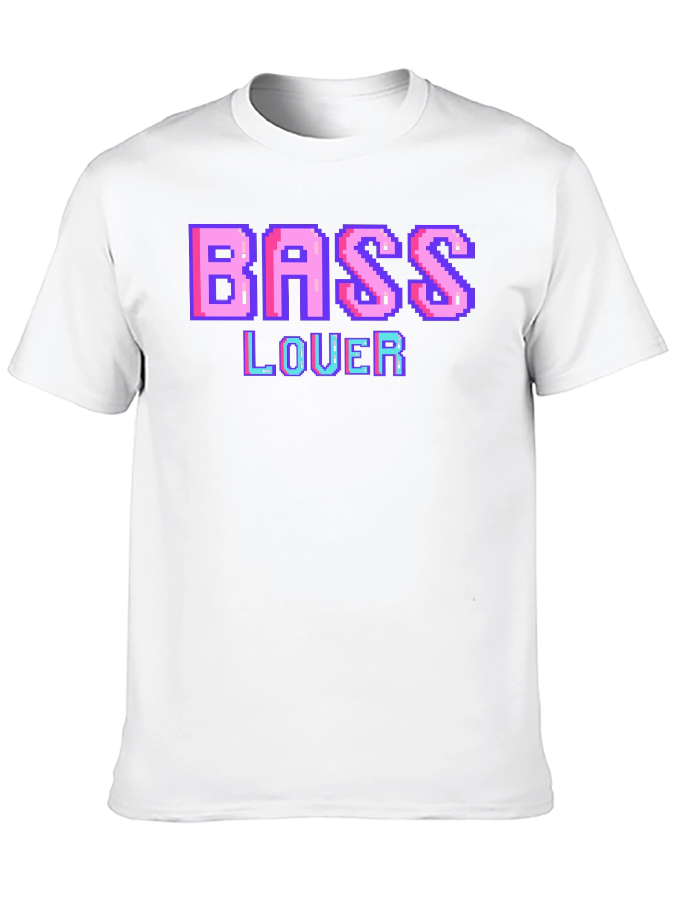 Retro Pixel Bass Lover Graphic Tee - Black