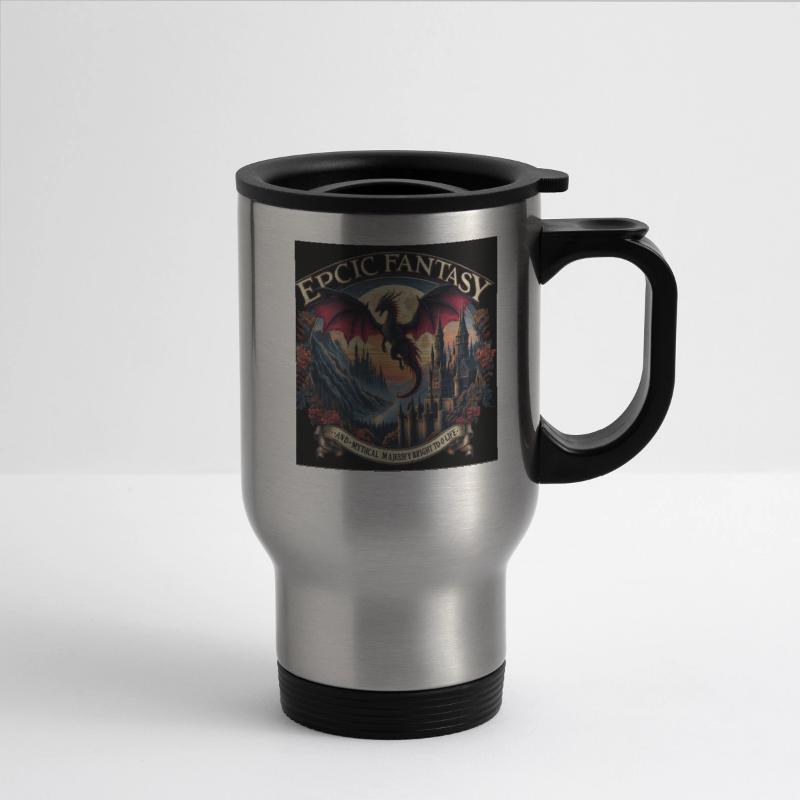 Epic Fantasy Dragon Castle Illustration