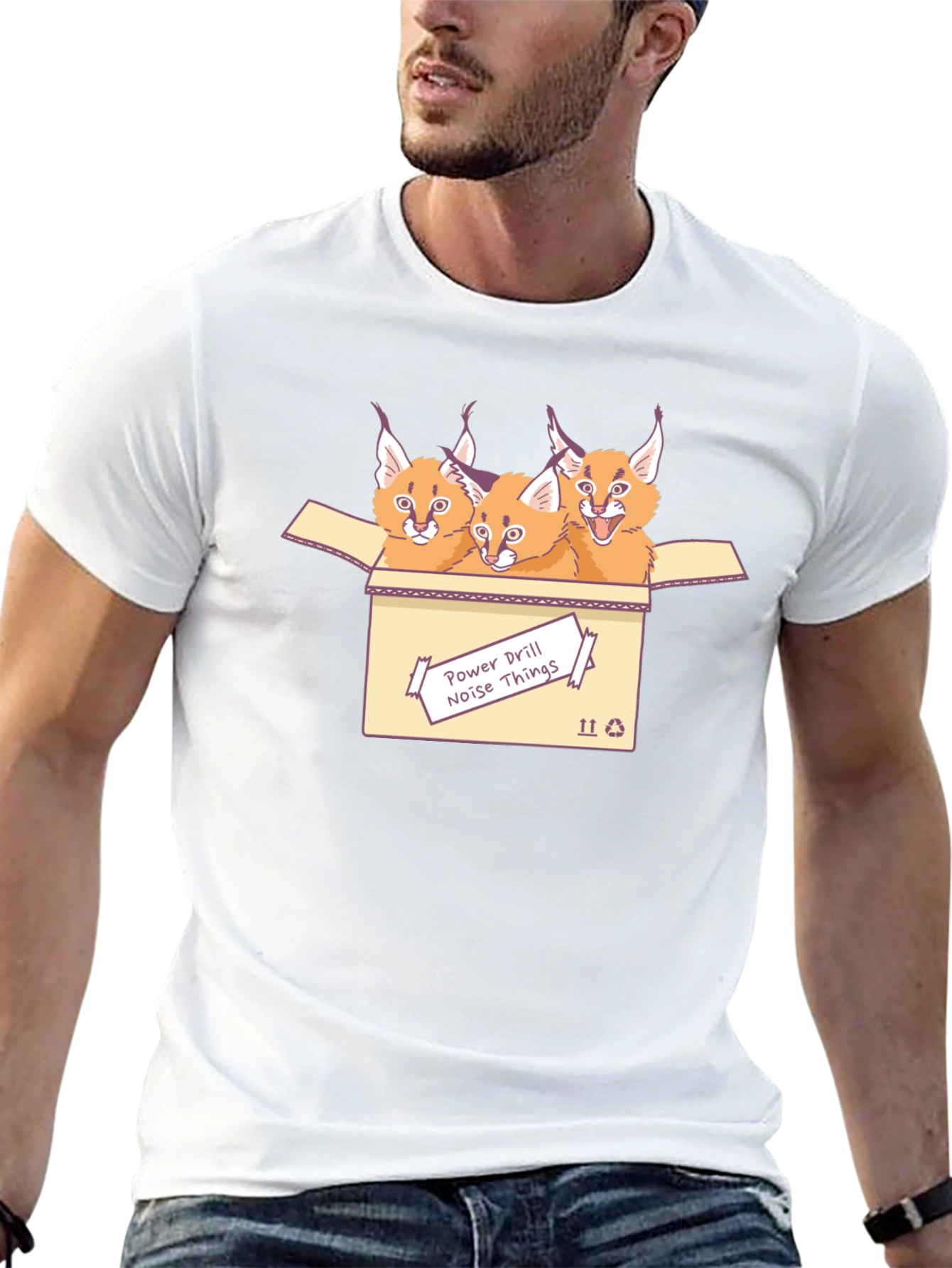 Caracal Cat T-Shirt - Power Drill Noise Things