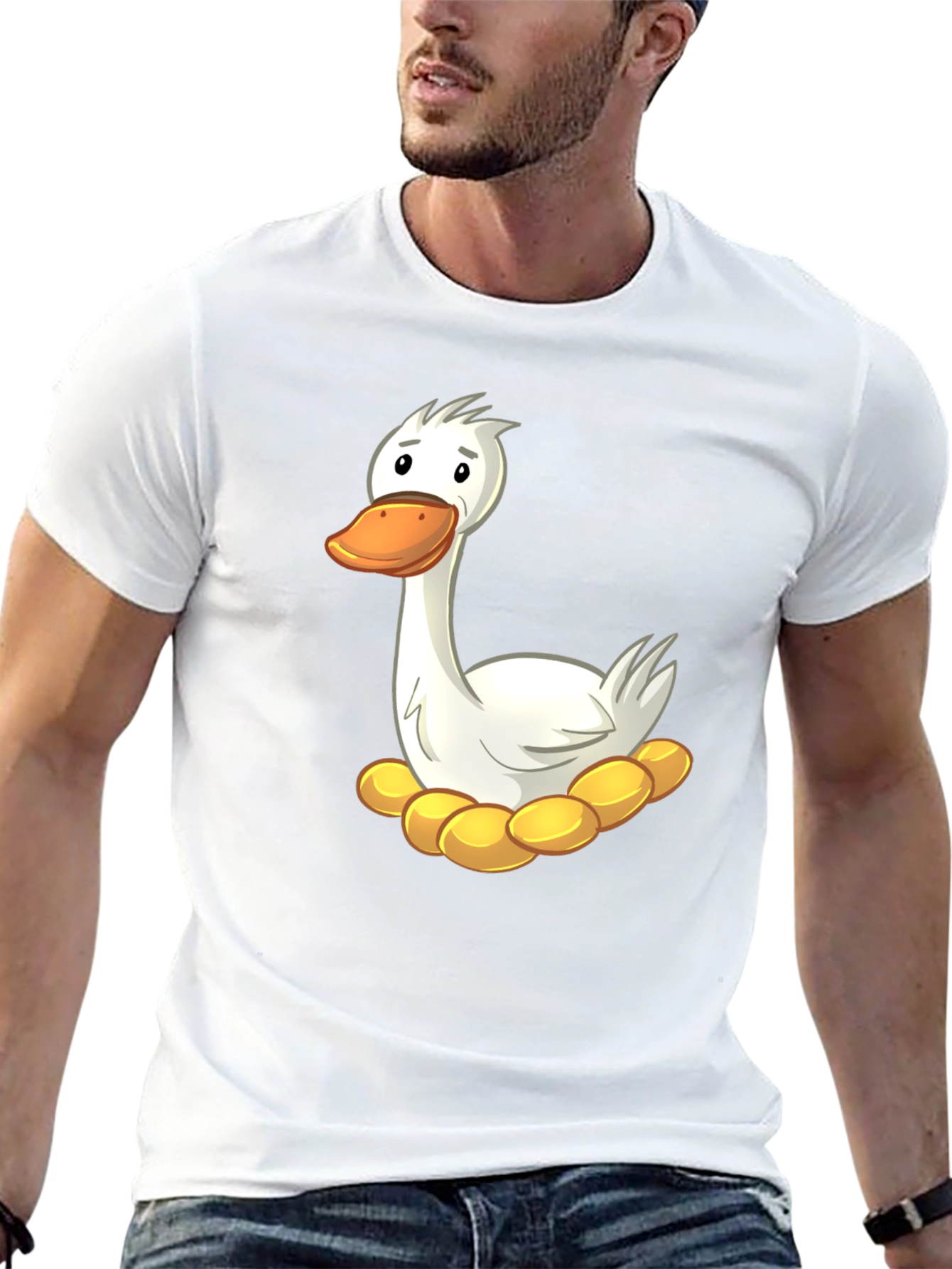 Funny Goose on Nest Graphic T-Shirt