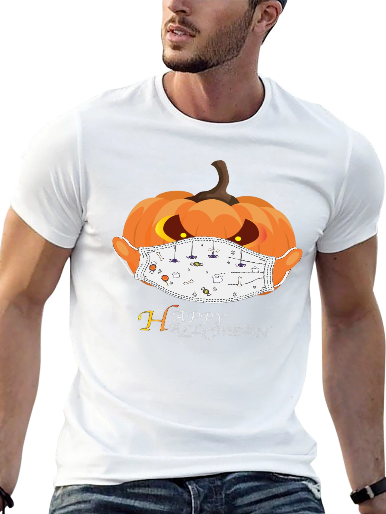 Halloween Pumpkin Mask T-Shirt