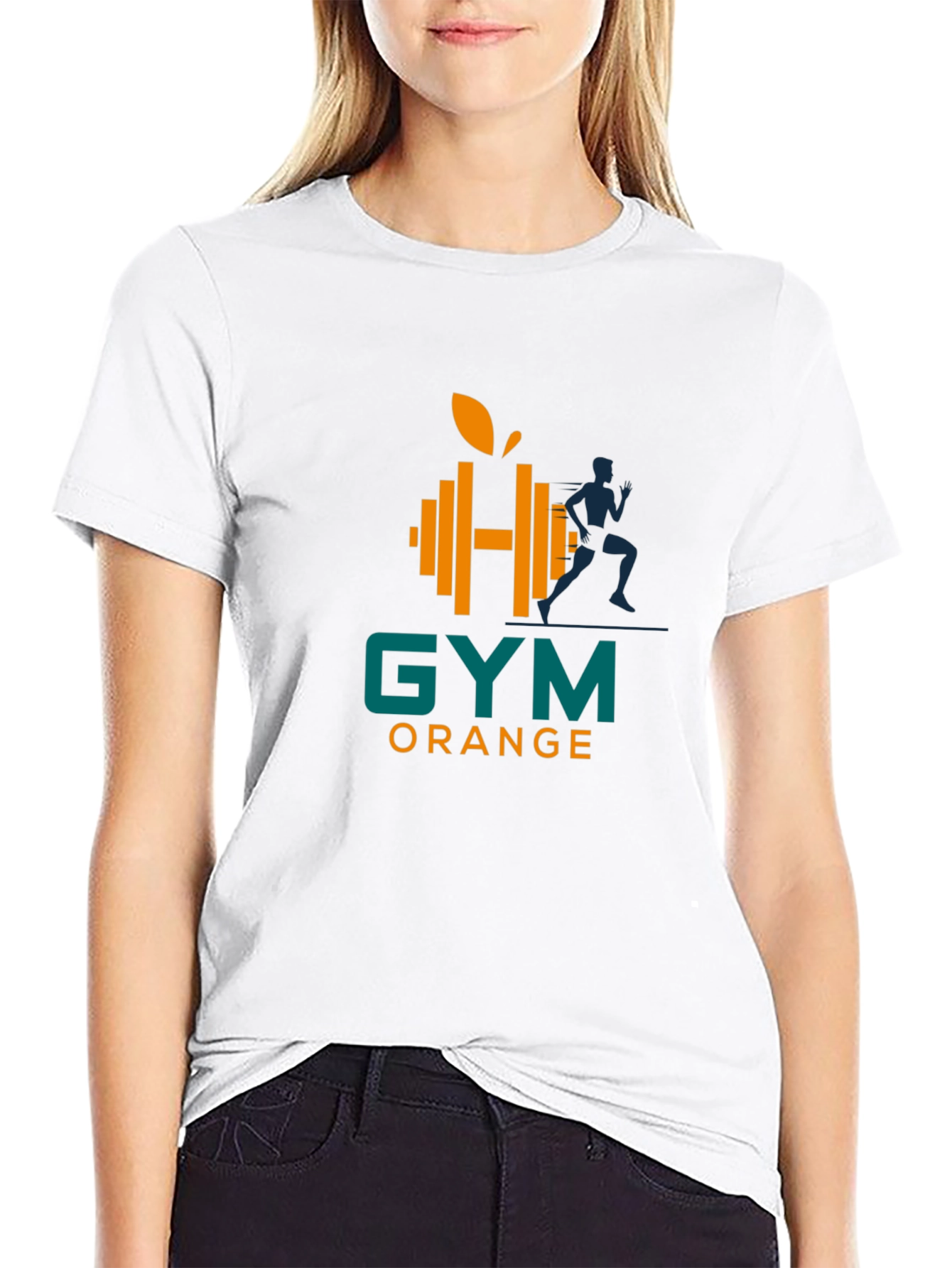 Gym Orange Graphic Tee - Workout Shirt
