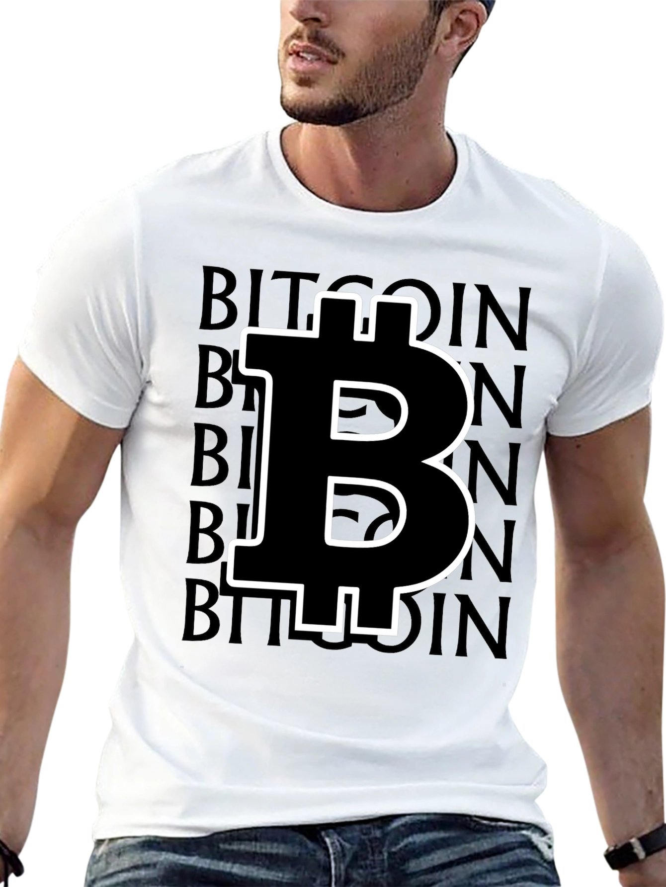 Bitcoin Crypto Currency Black Graphic T-Shirt