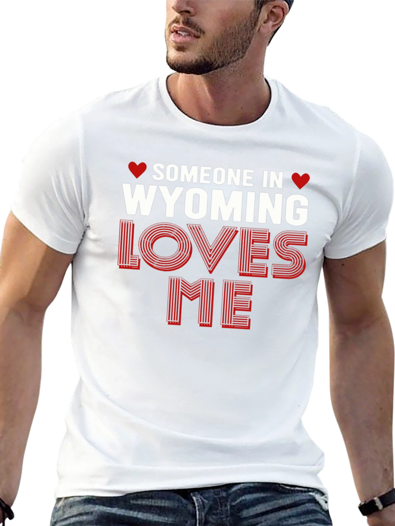 Wyoming Loves Me Graphic Tee - Novelty Shirt