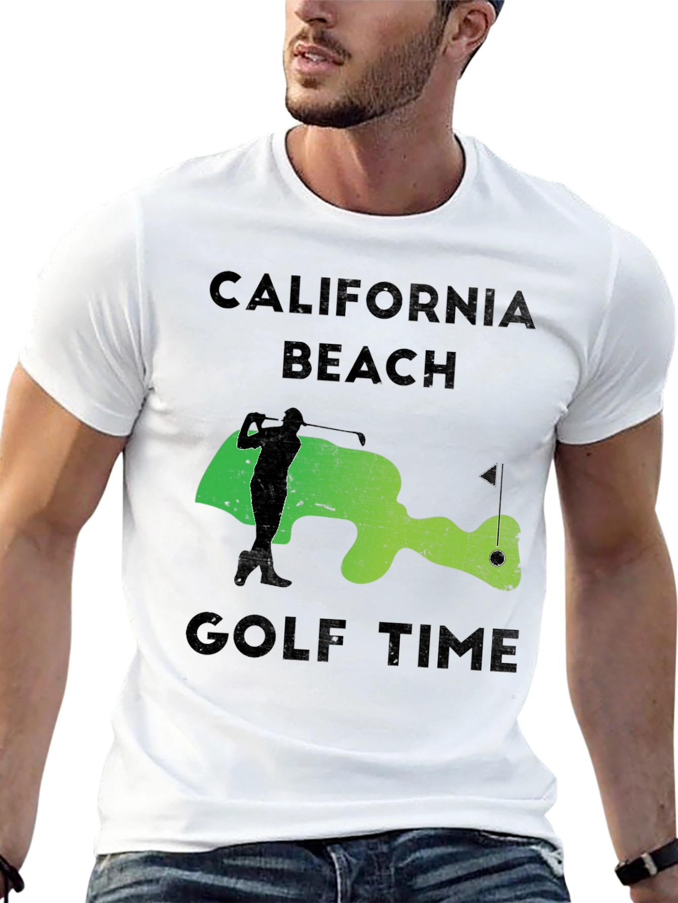 California Beach Golf Time Graphic Tee
