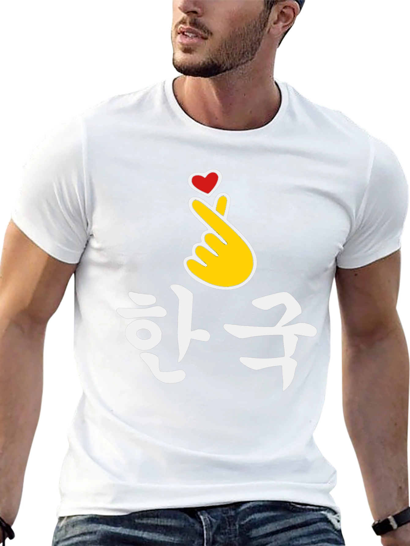 Korean Finger Heart T-Shirt - K-Pop Love