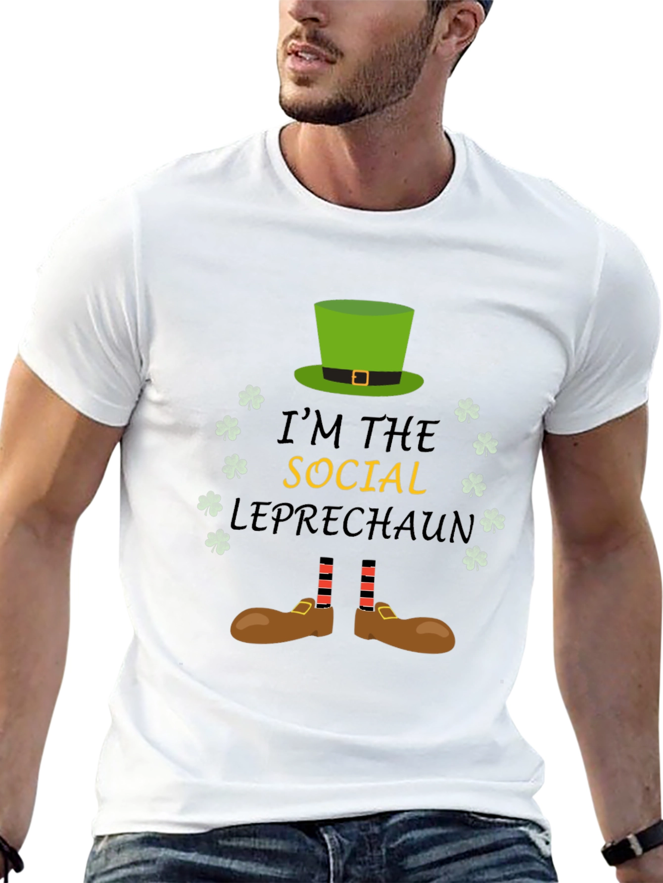 Social Leprechaun Graphic T-Shirt - St. Patricks Day