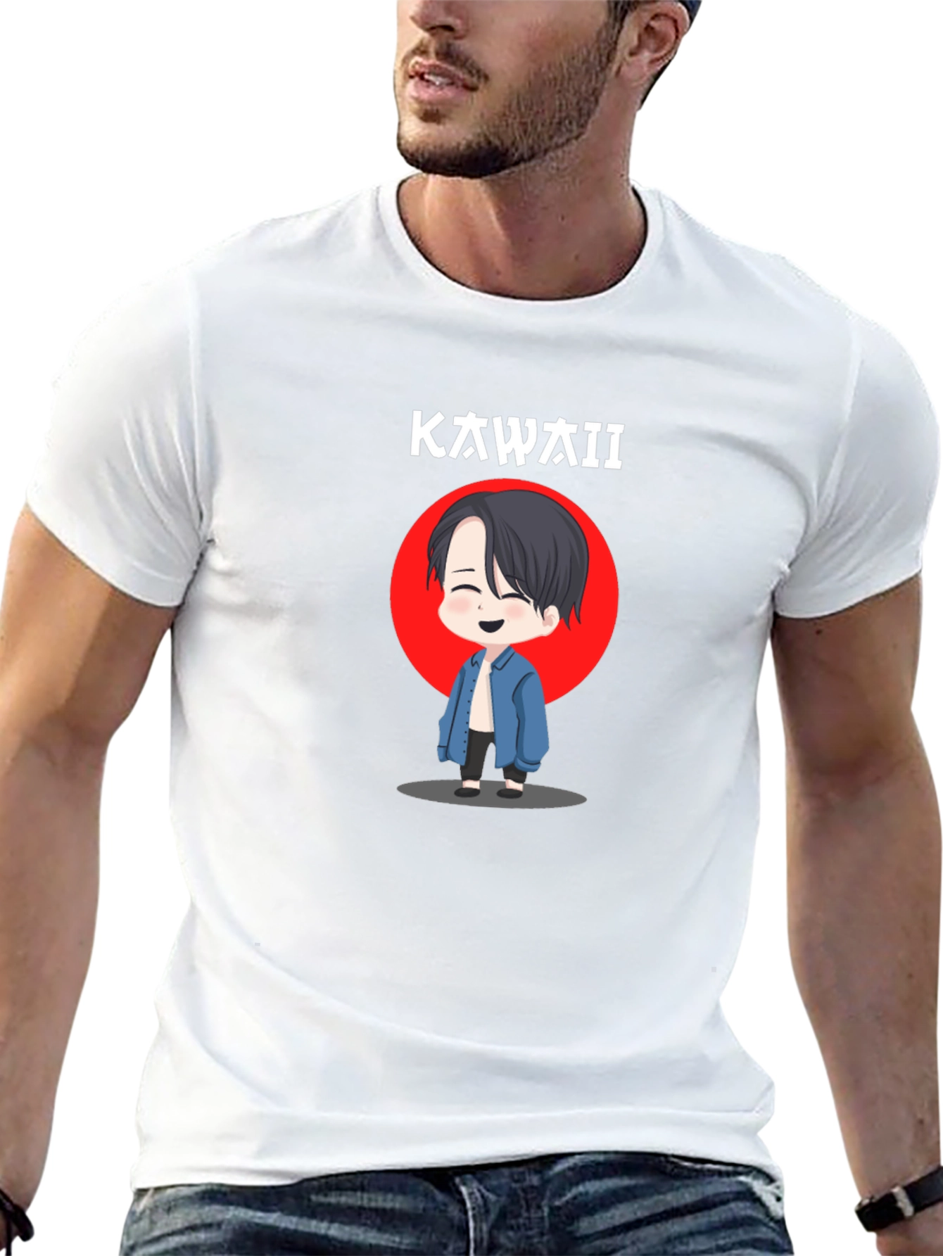 Kawaii Cartoon Anime Graphic Black T-Shirt