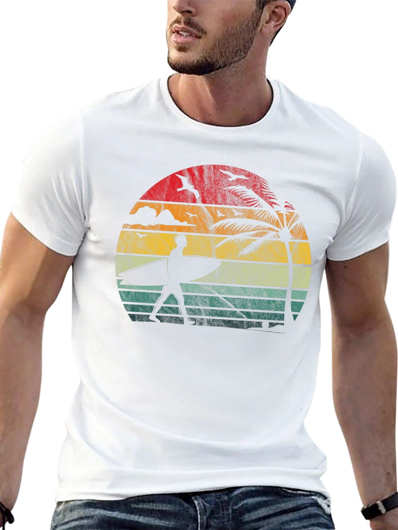 Retro Sunset Surfer T-Shirt
