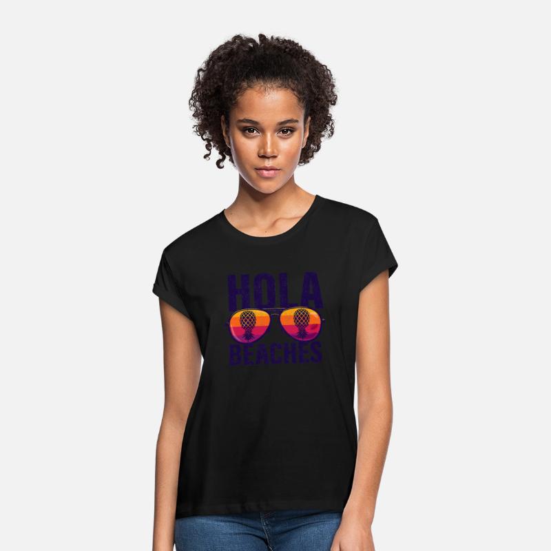 Hola Beaches Upside Down Pineapple Swinger T Shirt