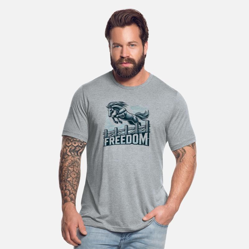 Hourse jumping over freedom wall ,symbol of power