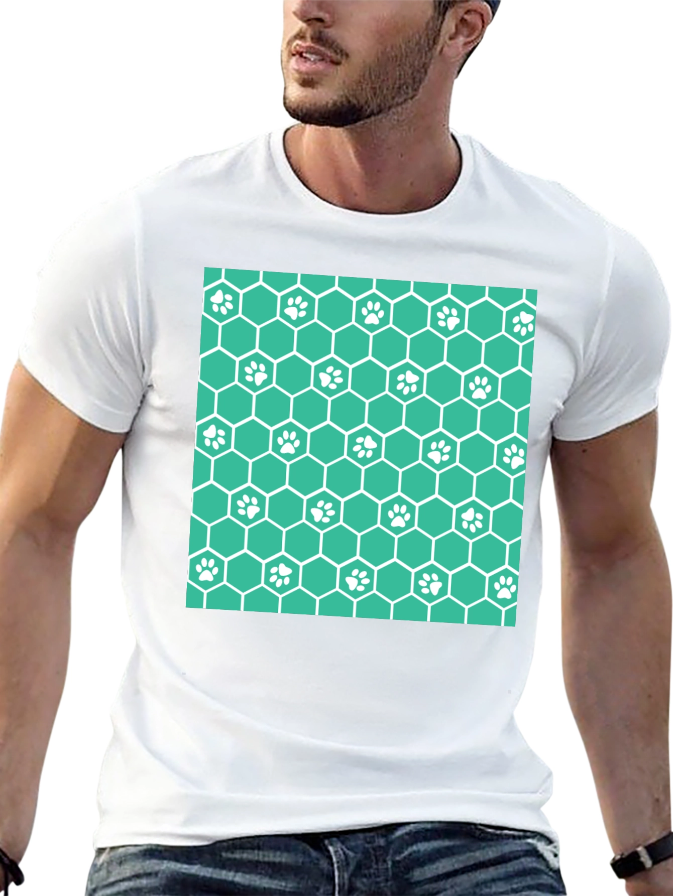 Paw Print Honeycomb T-Shirt