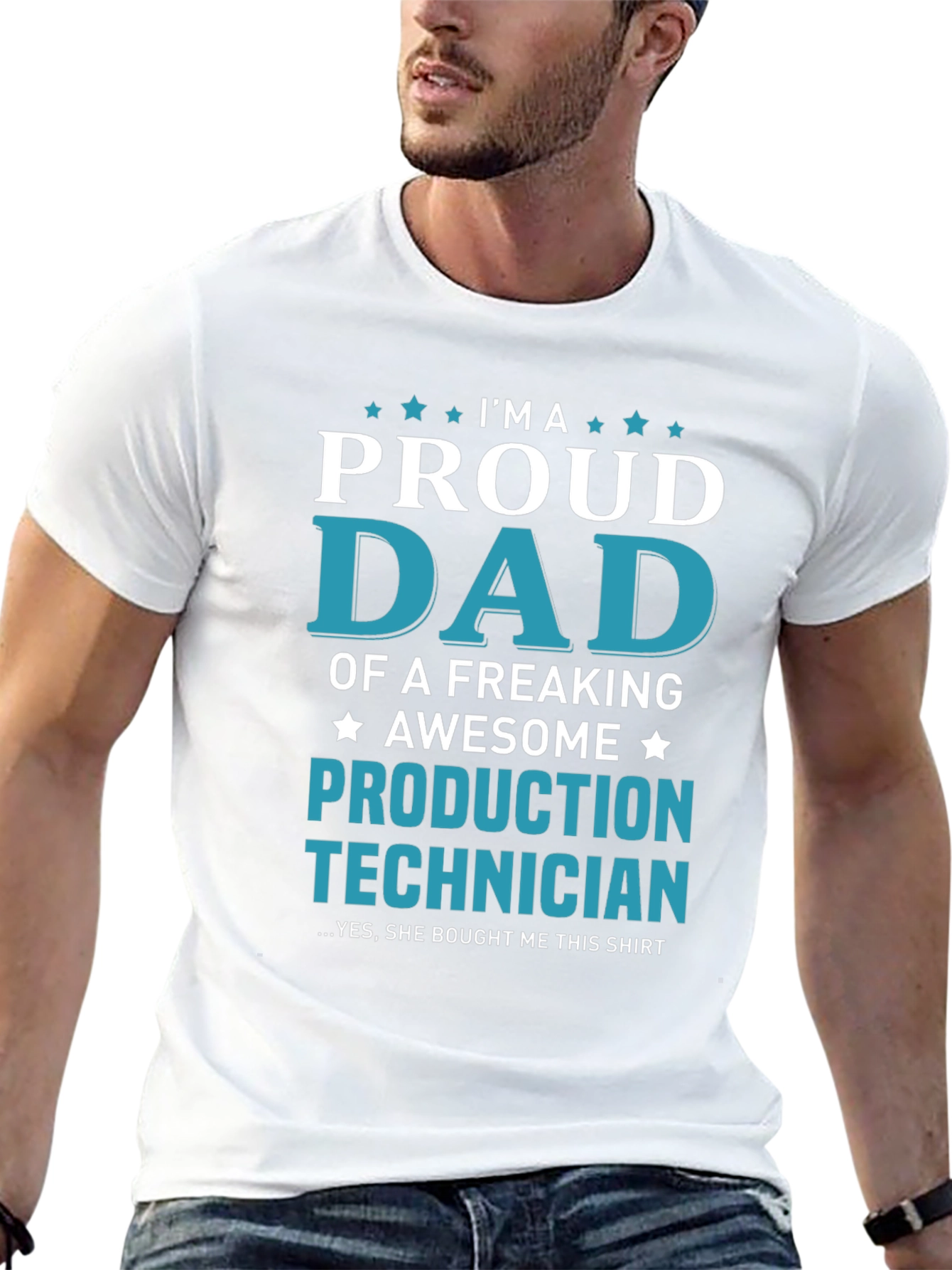 Proud Dad Production Technician Graphic T-Shirt