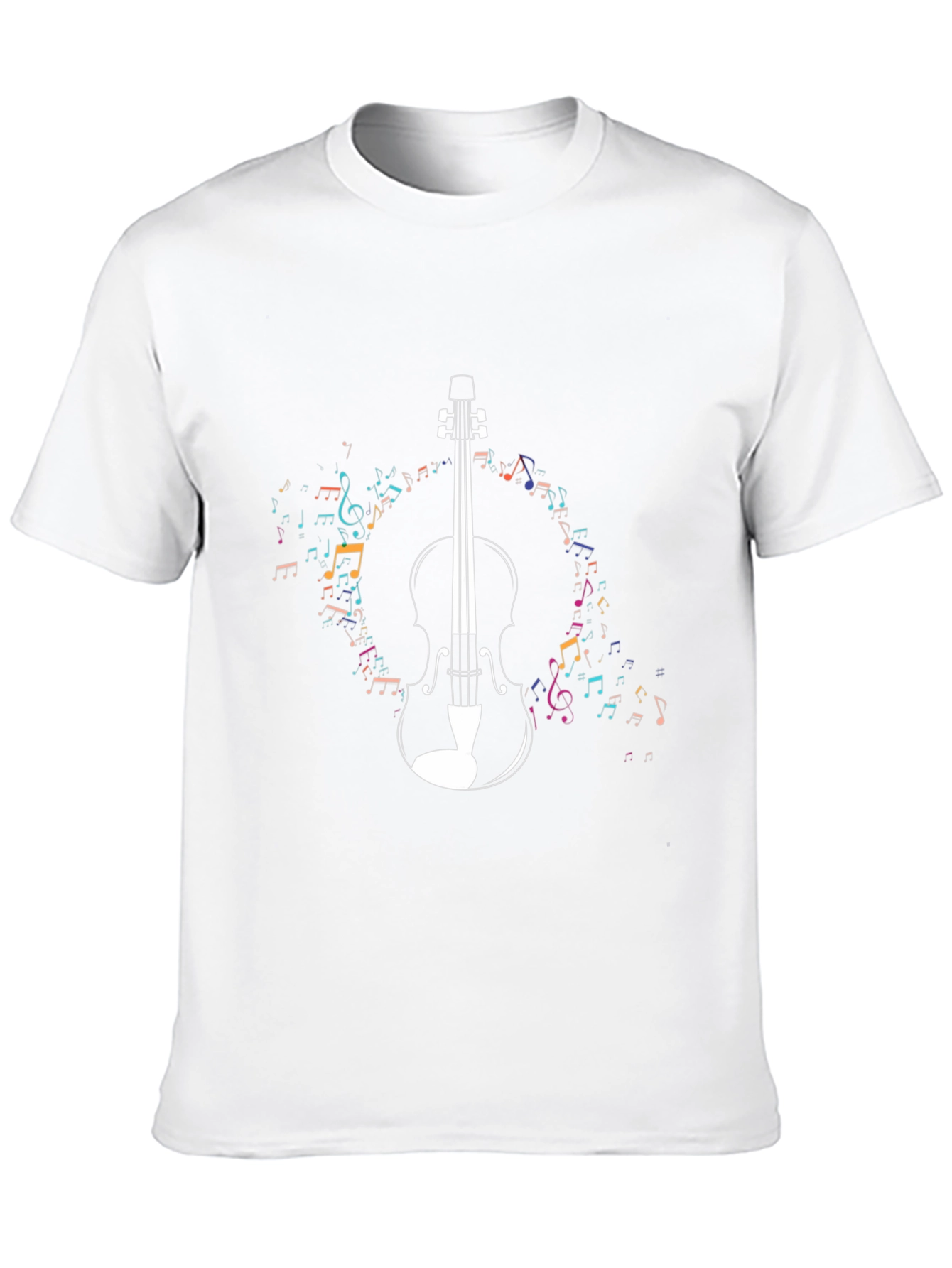 Musical Violin Graphic T-Shirt - Black
